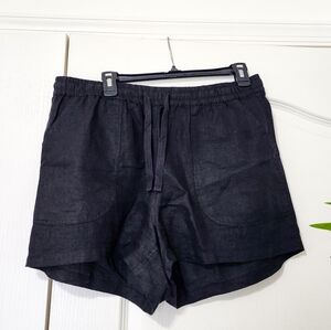 NWOT Quince 100% European Linen Shorts (Black)